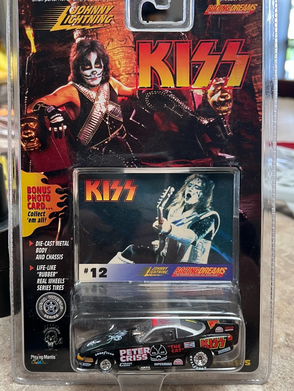 KISS Die-Cast Race Car - Black with Red and White Accents (Peter Criss)